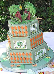 Hawaiian themed wedding cakes